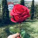 Trandafir artificial rosu - 56 cm